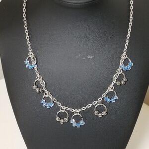 Elegant Silver and Blue Necklace